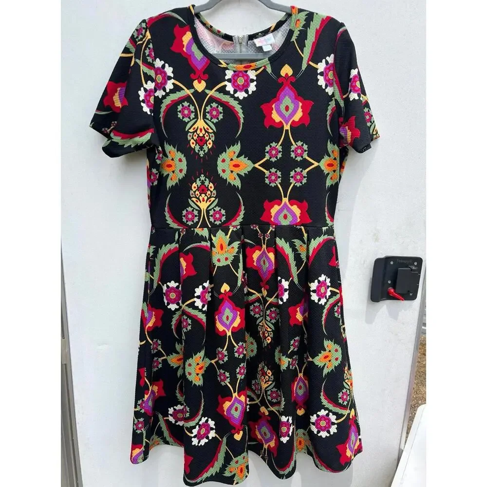 Lularoe Women’s Sz 2x xxl Floral Print Short Sleeve Dress - Picture 1 of 4